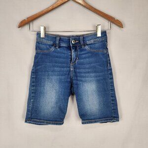 Old Navy Ballerina Denim Shorts Youth Girls Size 12 Blue Jean Bermuda Adjustable